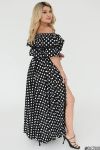 Сукня в горох чорна №100012 - фото 2