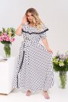 Сукня в горох біла №100014 - фото 1