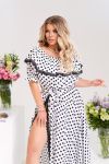 Сукня в горох біла №100014 - фото 2