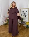 Стильний костюм шоколад №100032 - фото 4