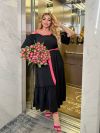 Сукня трапеція чорна з малиною №100046 - фото 4