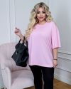Крутезна оверсайз футболка рожева №100048 - фото 5
