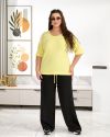 Футболка з стразами жовта №100064 - фото 5