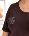 Футболка з стразами шоколад №100067 - фото 4