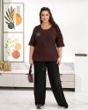 Футболка з стразами шоколад №100067 - фото 5