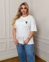 Футболках-туніка оверсайз з накатом біла №100086 - фото 3