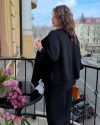 Стильний костюм трійка чорний №100126 - фото 4