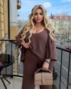 Стильний костюм трійка мокко №100128 - фото 2