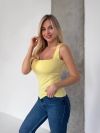 Базова майка з ідеальним вирізом пастельно-жовта №100288 - фото 5
