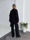 Сорочка з льону чорна №100306 - фото 5