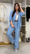 Стильний прогулянковий костюм блакитний №100432 - фото 7