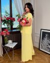 Костюм двійка з креп-жатки жовтий №100949 - фото 5
