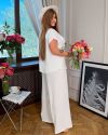 Костюм двійка з креп-жатки молочний №100951 - фото 4