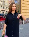 Легка літня сукня сорочка з мусліну чорна №101012 - фото 5