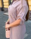 Легка літня сукня сорочка з мусліну мокко №101014 - фото 5