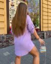 Легка літня сукня сорочка з мусліну лавандова №101016 - фото 5
