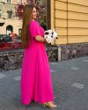 Сукня довга у стилі бохо малінова №101022 - фото 3