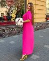 Сукня довга у стилі бохо малінова №101022 - фото 4