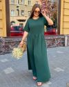 Сукня довга у стилі бохо темно-зелена №101023 - фото 3