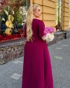 Сукня довга у стилі бохо бордова №101025 - фото 5
