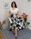 Спідниця на запах з трикотажу біло-чорна №101055 - фото 3