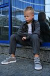 Трендовий костюм в смужку сірий №101551 - фото 3