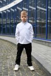 Стильний костюм зі льна білий+чорний №101554 - фото 1