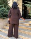 Трендовий костюм в камінцях шоколад №102191 - фото 4