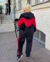 Велюровий костюм червоний/чорний №102213 - фото 4