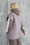 Костюм-трійка: худі штани жилет мокко №102233 - фото 7