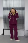 Бомбезний винний костюм з ефектним дизайнерським декором лампасом №102237 - фото 3