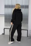 Бомбезний чорний костюм з ефектним дизайнерським декором лампасом №102239 - фото 5