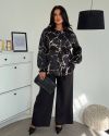 Сорочка шовкова чорна №102260 - фото 4