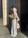 Мʼякий велюровий костюм сірий №102478 - фото 4