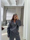 Мʼякий та приємний до тіла флісовий костюм графіт №102508 - фото 4