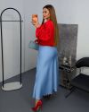 Спідниця з королівського атласу блакитна №102590 - фото 5