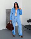 Стильний та комфортний костюм блакитний із м’якого велюру №102770 - фото 1