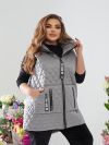 Стильна стегана жилетка сіра №102833 - фото 5