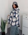 Стильна сорочка в клітинку блакитна №102924 - фото 2