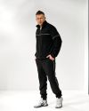 Чоловічий чорний костюм з тринитки на флісі №102926 - фото 3