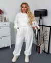Стильний та комфортний костюм вільного крою молочний №103428 - фото 5