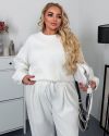 Стильний та комфортний костюм вільного крою молочний №103428 - фото 6