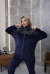 Синій велюровий костюм +паетка на велюрі №103431 - фото 4