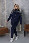 Синій велюровий костюм +паетка на велюрі №103431 - фото 6