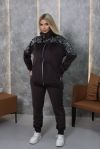 Шоколадний велюровий костюм +паетка на велюрі №103433 - фото 4