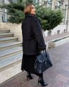 Пальто чорне, яке створює дорогий, бездоганний, стильний образ з першого погляду №103472 - фото 4