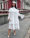 Сукня вільного крою, довжини міді біла №103483 - фото 1