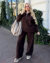 Стильний костюм шоколад для прохолодної погоди №103510 - фото 1