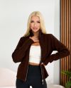 В’язана кофта на блискавці бургунді №103692 - фото 7