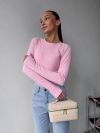 Базовий тепленький лонгслів рожевий №103732 - фото 1